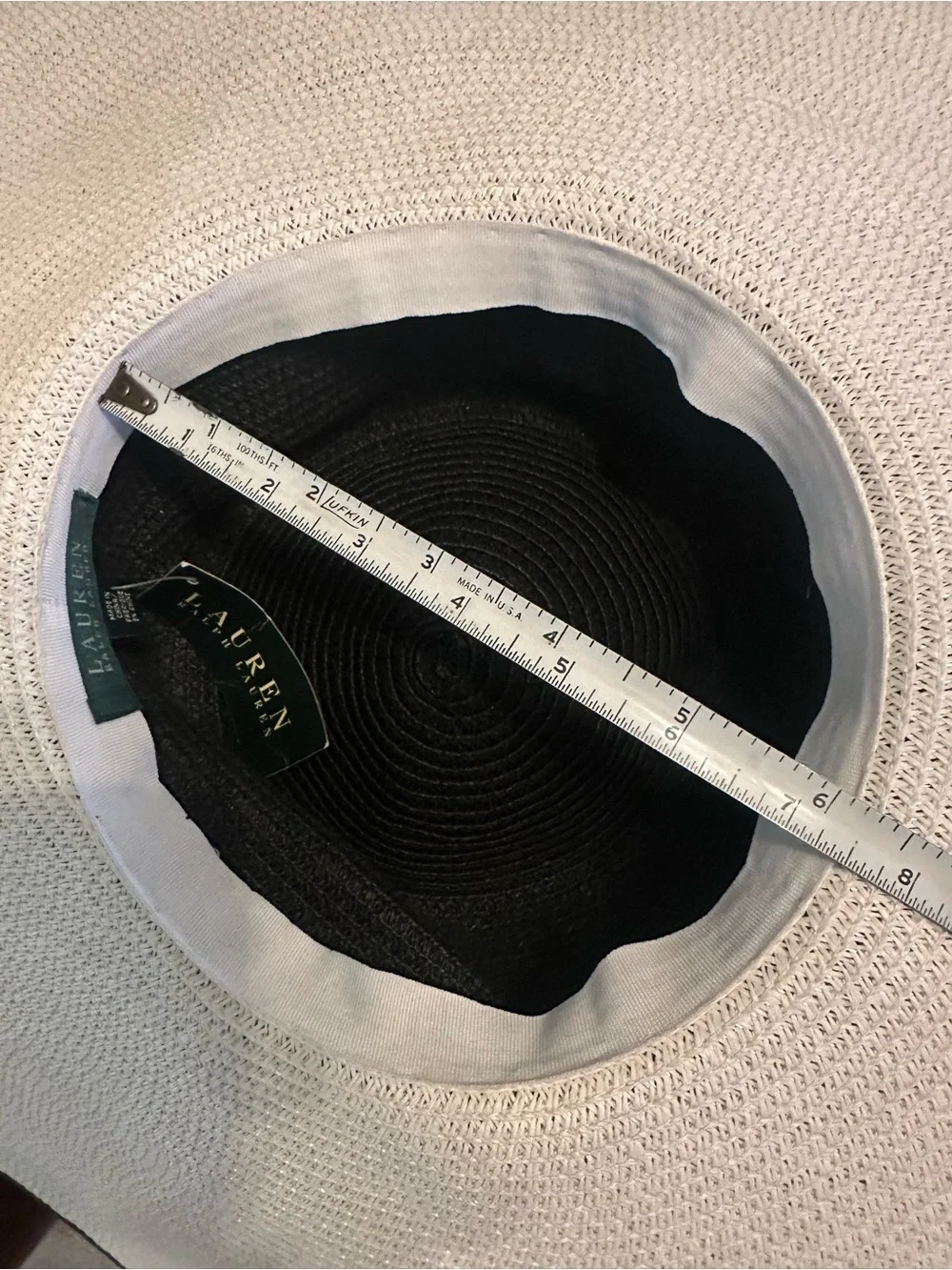 Lauren Ralph Lauren Black Wide-Brim Straw Sun Hat